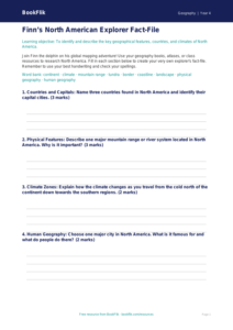 Free North America Map Worksheet | Year 4 Geography | BookFlik