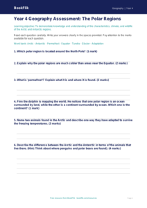 Free Polar Regions Assessment | Year 4 Core | BookFlik