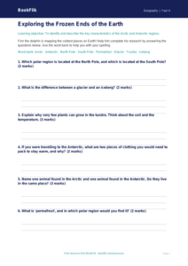 Free Polar Regions Worksheet | Year 4 Core | BookFlik