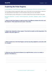Free Polar Regions Writing Frame | Year 4 Core | BookFlik
