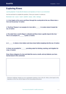 Free Rivers Worksheet | Year 4 Core | BookFlik