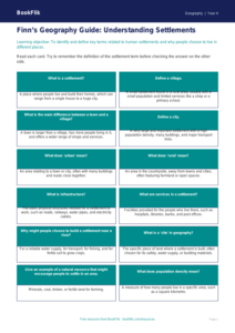 Free Settlements Flashcards | Year 4 Geography | BookFlik