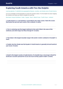 Free South America Worksheet | Year 4 Geography | BookFlik