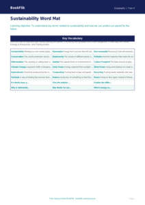 Free Sustainability Word Mat | Year 4 Core | BookFlik