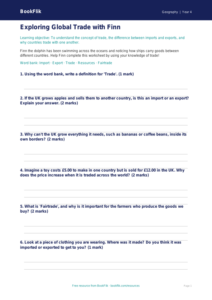 Free Trade Worksheet | Year 4 Core | BookFlik