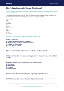 Free Weather And Climate Quiz | Year 4 Core | BookFlik
