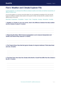 Free Weather And Climate Template | Year 4 Core | BookFlik