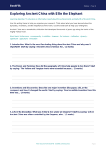 Free Ancient China Writing Frame | Year 4 Core | BookFlik