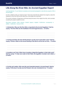 Free Ancient Egypt Writing Frame | Year 4 Core | BookFlik