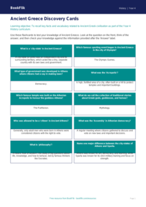 Free Ancient Greece Flashcards | Year 4 Core | BookFlik