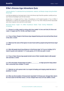 Free Bronze Age Quiz | Year 4 Core | BookFlik