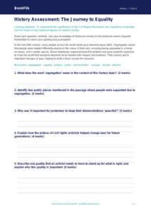 Free Civil Rights Assessment | Year 4 Core | BookFlik