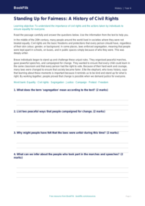 Free Civil Rights Comprehension | Year 4 Core | BookFlik
