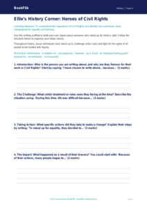 Free Civil Rights Writing Frame | Year 4 Core | BookFlik