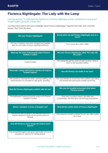 Free Florence Nightingale Flashcards | Year 4 Core | BookFlik