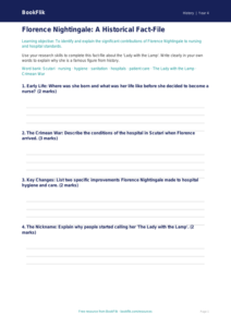 Free Florence Nightingale Template | Year 4 Core | BookFlik