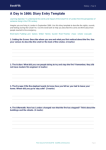 Free Great Fire Of London Template | Year 4 Core | BookFlik