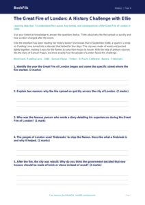 Free Great Fire Of London Worksheet | Year 4 Core | BookFlik