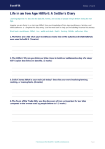 Free Iron Age Worksheet | Year 4 History Resources | BookFlik