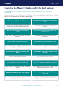 Free Maya Civilisation Flashcards | Year 4 Core | BookFlik