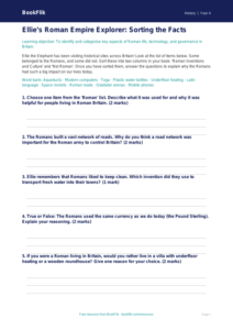 Free Romans Activity Sheet | Year 4 Core | BookFlik