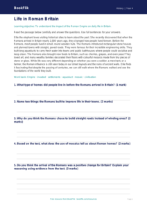 Free Romans Comprehension | Year 4 Core | BookFlik