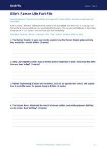 Free Romans Template | Year 4 Core | BookFlik
