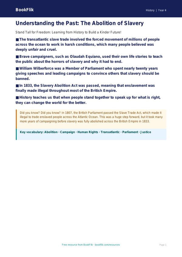 Free Slavery Poster Worksheet | Year 4 History | BookFlik worksheet preview — History Slavery