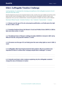 Free Suffragettes Activity Sheet | Year 4 History | BookFlik
