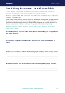 Free Victorians Assessment | Year 4 Core | BookFlik
