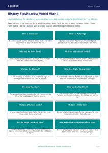 Free WW2 Flashcards | Year 4 History Resources | BookFlik