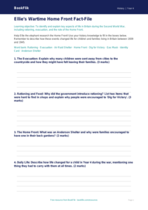 Free WW2 Worksheet for Year 4 | History Lesson Plan | BookFlik