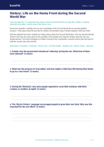 Free WW2 Worksheet | Year 4 History Lesson | BookFlik