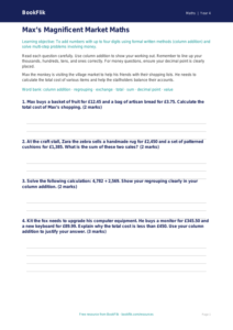 Free Addition Worksheet | Year 4 Greater Depth | BookFlik