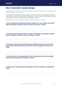 Free Angles Activity Sheet | Year 4 Greater Depth | BookFlik