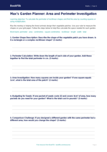 Free Area And Perimeter Template | Year 4 Core | BookFlik