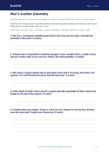 Free Area And Perimeter Worksheet | Year 4 Core | BookFlik
