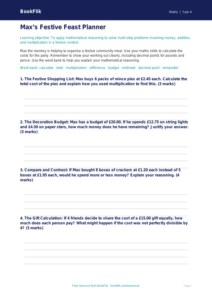 Free Christmas Maths Template | Year 4 Greater Depth | BookFlik