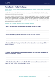 Free Christmas Maths Track Sheet | Year 4 Core | BookFlik