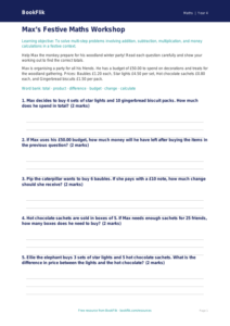 Free Christmas Maths Worksheet | Year 4 Core | BookFlik