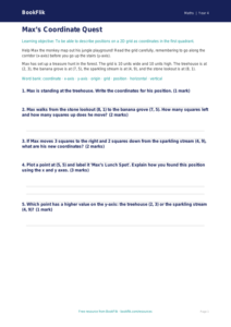 Free Coordinates Worksheet | Year 4 Core | BookFlik