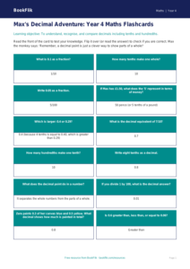 Free Decimals Flashcards | Year 4 Core | BookFlik