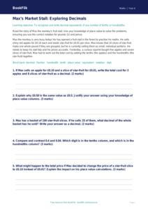 Free Decimals Track Sheet | Year 4 Greater Depth | BookFlik