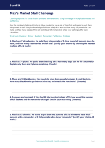 Free Division Activity Sheet | Year 4 Greater Depth | BookFlik