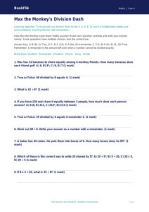 Free Division Quiz | Year 4 Core | BookFlik