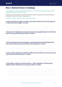 Free Division Worksheet | Year 4 Core | BookFlik