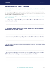 Free Easter Maths Activity Sheet | Year 4 Core | BookFlik