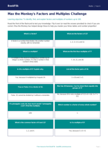 Free Factors And Multiples Flashcards | Year 4 Core | BookFlik