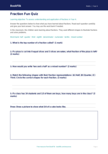 Free Fractions Assessment | Year 4 Core | BookFlik