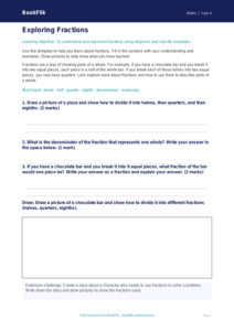 Free Fractions Template | Year 4 Core | BookFlik